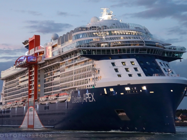 MS Celebrity APEX of Celebrity Cruises calling Rostock