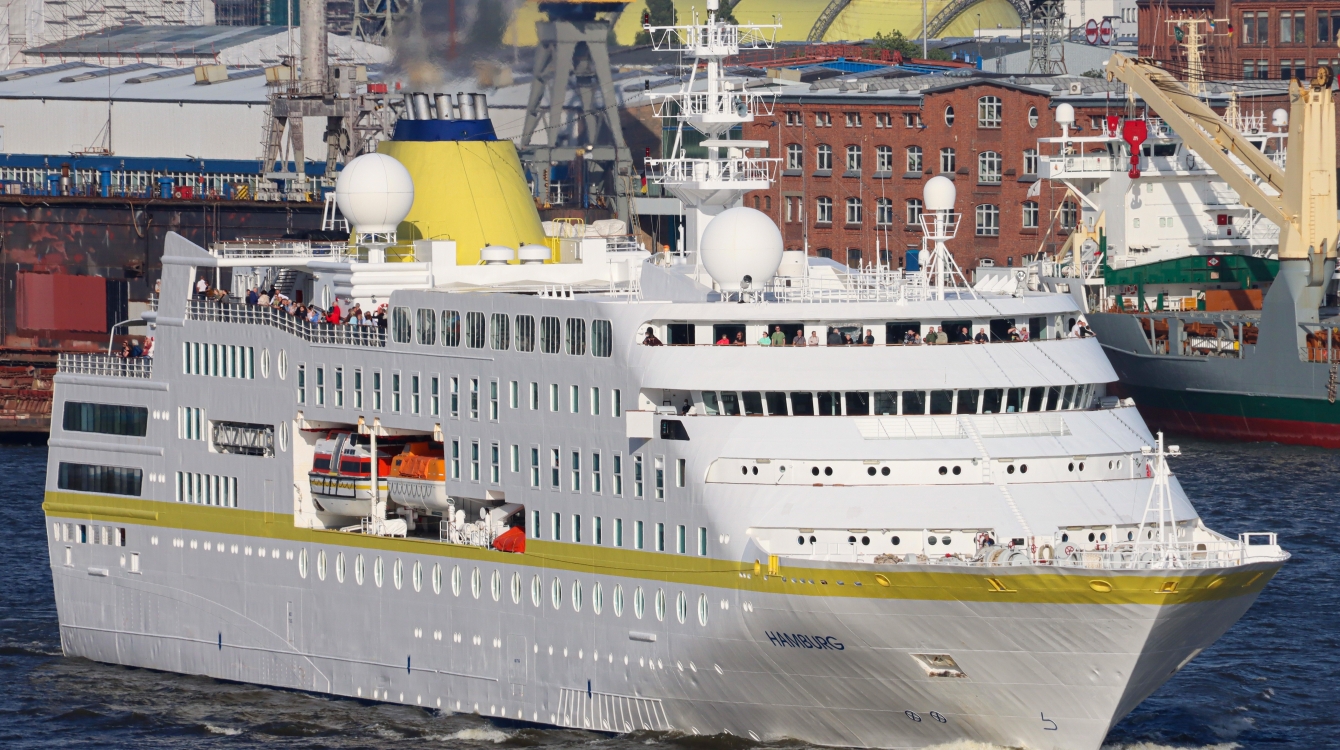 MS Hamburg departs Hamburg for the ROCK THE BOAT Cruise 2022