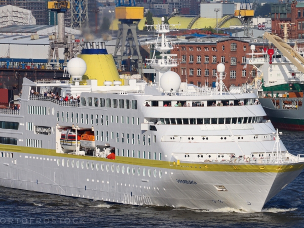 MS Hamburg departs Hamburg for the ROCK THE BOAT Cruise 2022