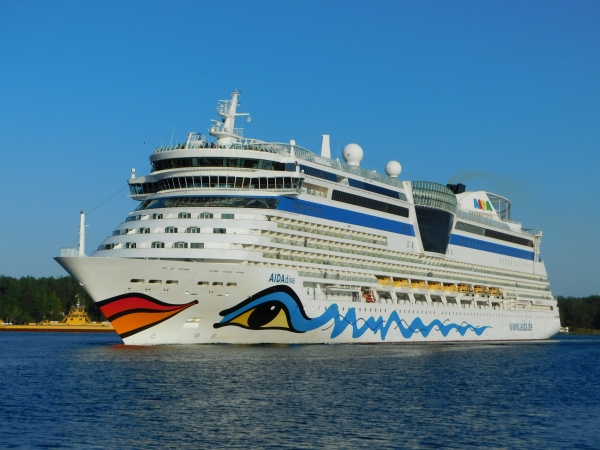 MS AIDA diva is sailing away from Stockholm