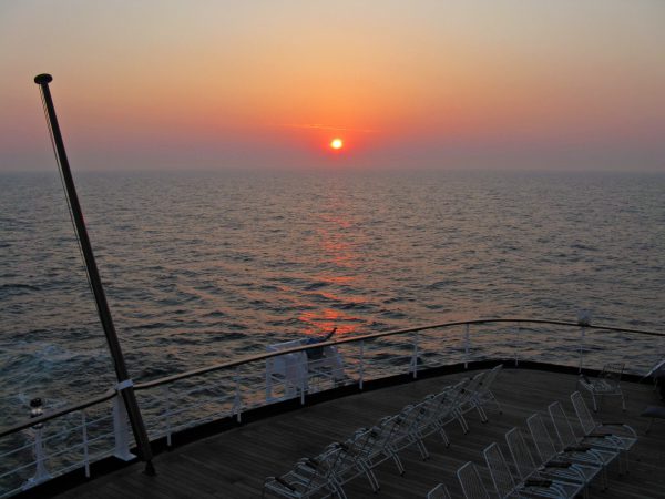 Nordsee Sonnenuntergang MS Astor