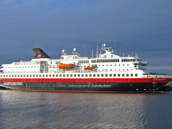 MS Nordkapp of Hurtigruten alongside