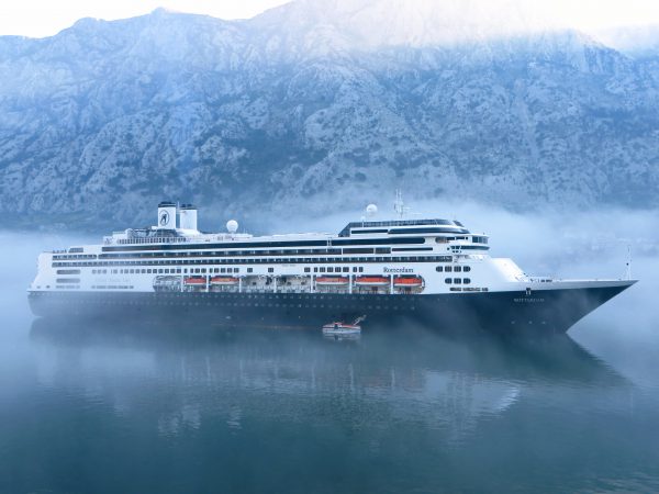 MS Rotterdam in foggy Kotor