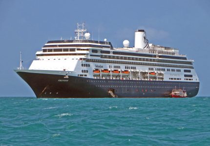 MS Volendam at anchor