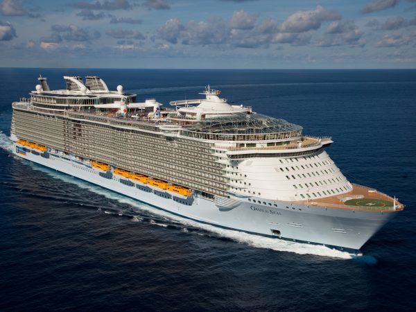 The launch of Royal Caribbean International's Oasis of the Seas, the worlds largest cruise ship.
Aerial views off Miami.