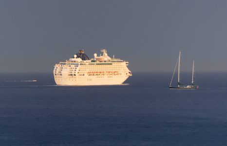 MS Oceana sunset departure P & O Cruises