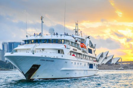 MS Coral Discoverer leaving Sydney harbour