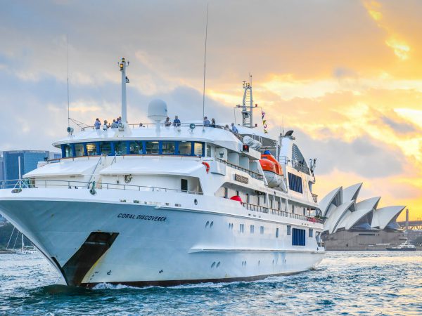MS Coral Discoverer leaving Sydney harbour