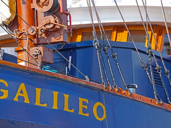 MS Galileo letters at her bow