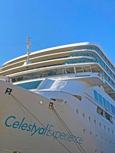 MS Celestyal Experience laid up as MS Antares Experience in Greece Costa neo romantica