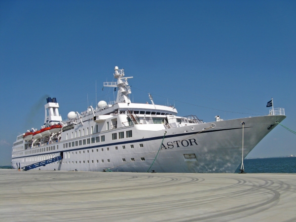 MS Astor docked in Portugal