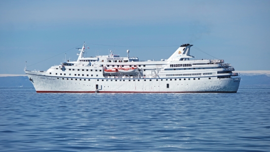 MS Ocean Majesty of Hansa Touristik at anchor