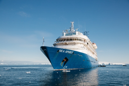 MS Sea Spirit sailing in Antarctica