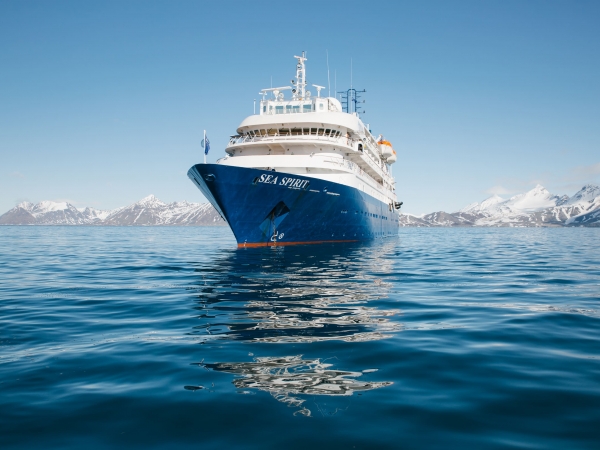 MS Sea Spirit sailing in arctic waters