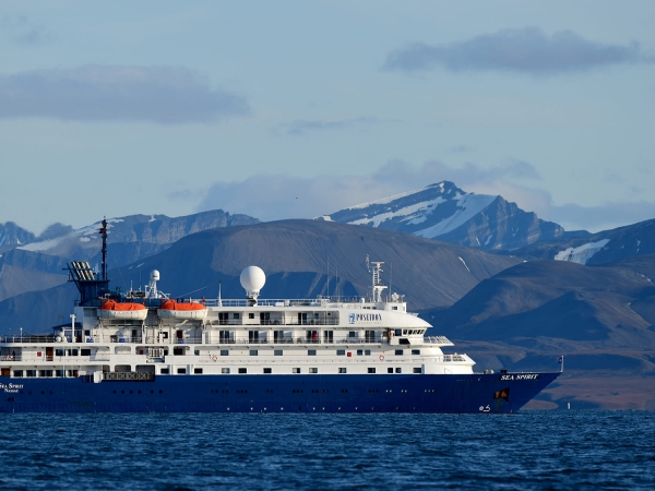 MS Sea Spirit sailing in arctic waters
