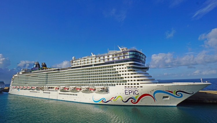 MS Norwegian Epic of Norwegian Cruise Line laid up