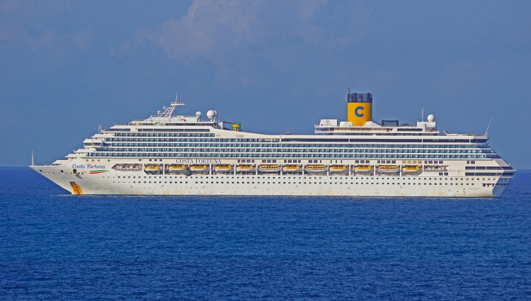 MS Costa Fortuna of Costa Croiciere at anchor-lay-up