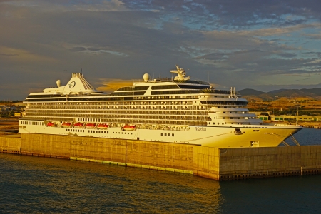 MS Marina of Oceania Cruises laid up