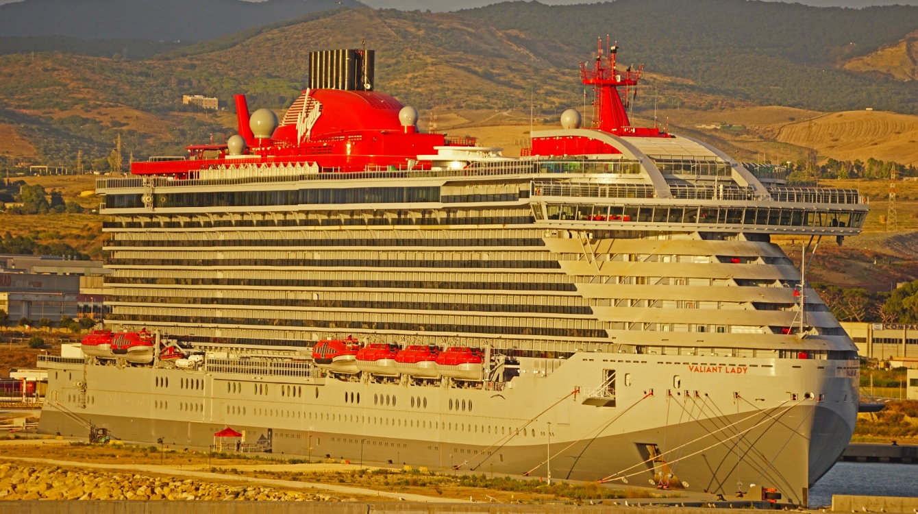 MS Valiant Lady of Virgin Cruises laid up