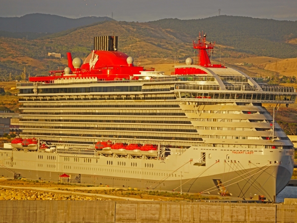 MS Valiant Lady of Virgin Cruises laid up