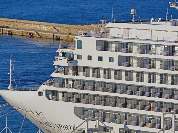 MS Silver Spirit of Silversea Cruises laid up