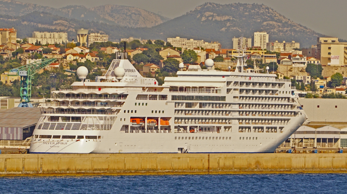 MS Silver Cloud of Silversea Cruises laid up