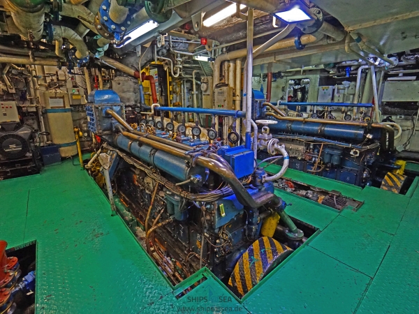 MS Elysium engine room main engines