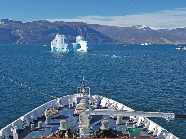 MS ASTOR with iceberg ahead