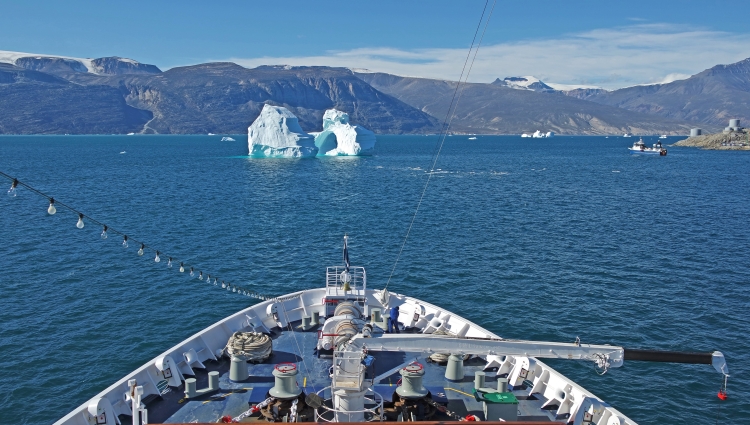 MS ASTOR with iceberg ahead