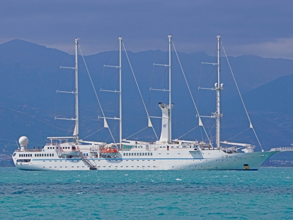 MS Wind Star of Windstar Cruises at anchor