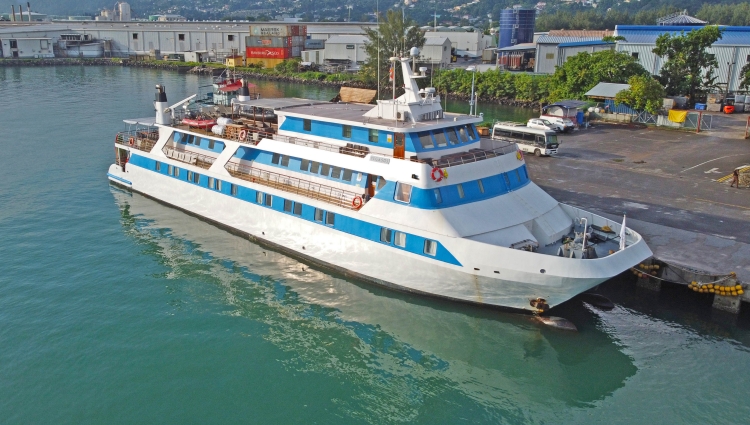 MS Pegasos of Variety Cruises cruising in the Seychelles