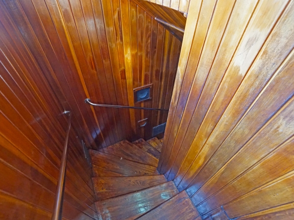 SY Sea Bird staircase to the cabin deck