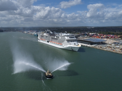 MSC Virtuosa arrives into Southampton
