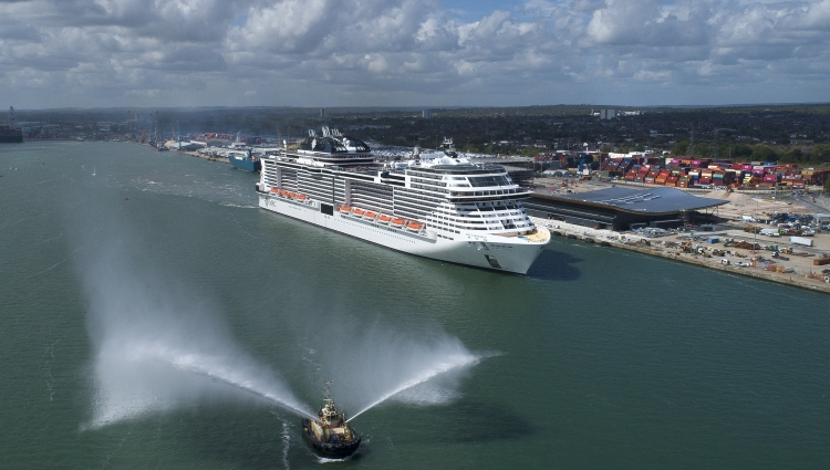 MSC Virtuosa arrives into Southampton