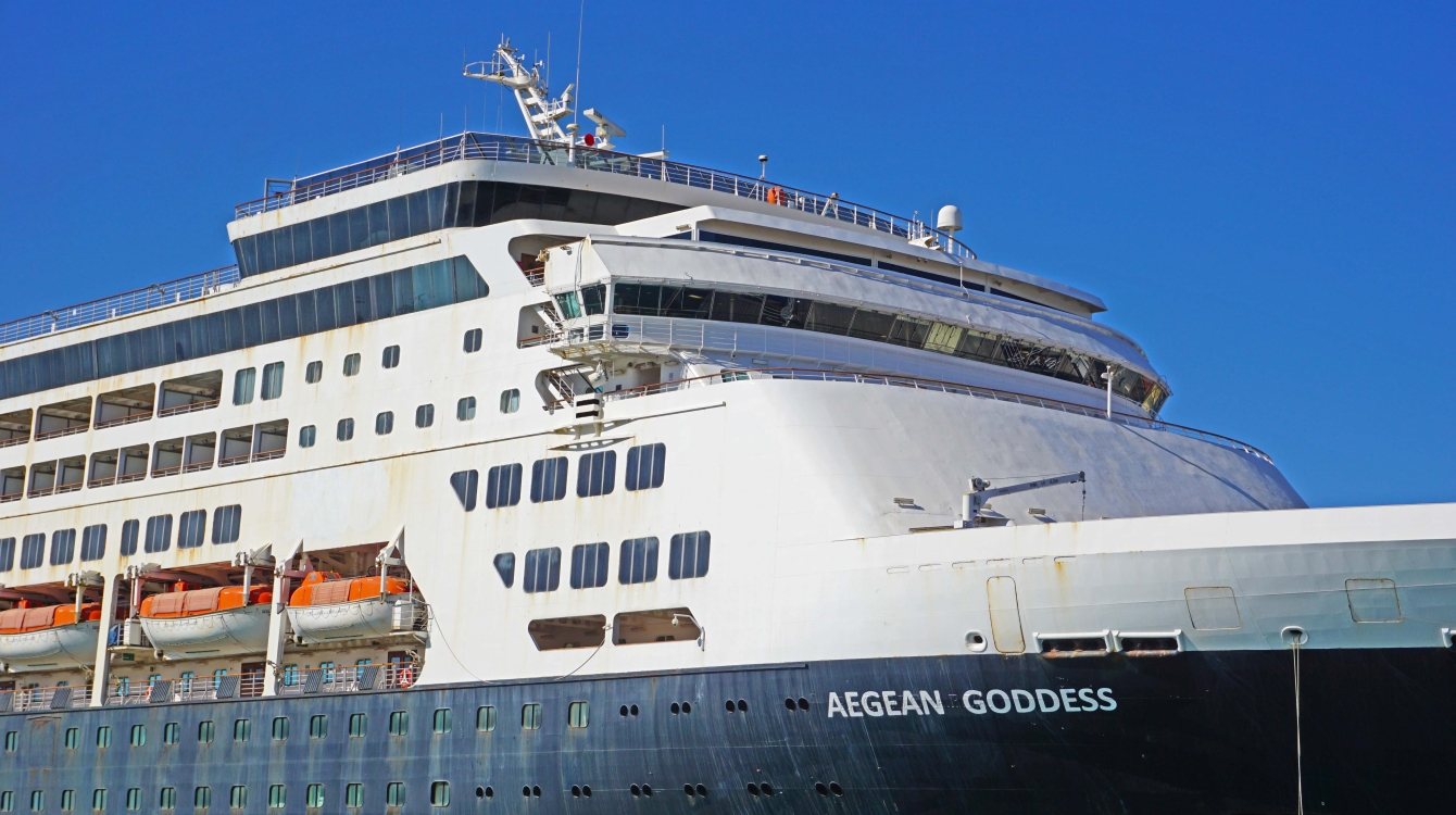 MS Aegean Goddess of Seajets laid up