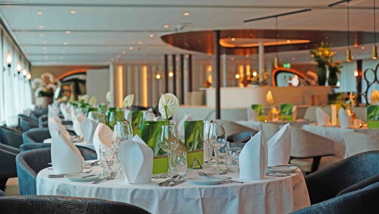 MS Amadeus Riva Amadeus Flussreisen Lüftner Cruises Restaurant