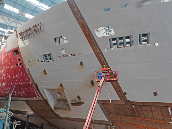 MS Silver Ray of Silversea Cruises under construction at Meyer Werft