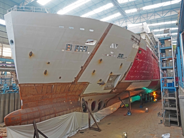 MS Silver Ray of Silversea Cruises under construction at Meyer Werft