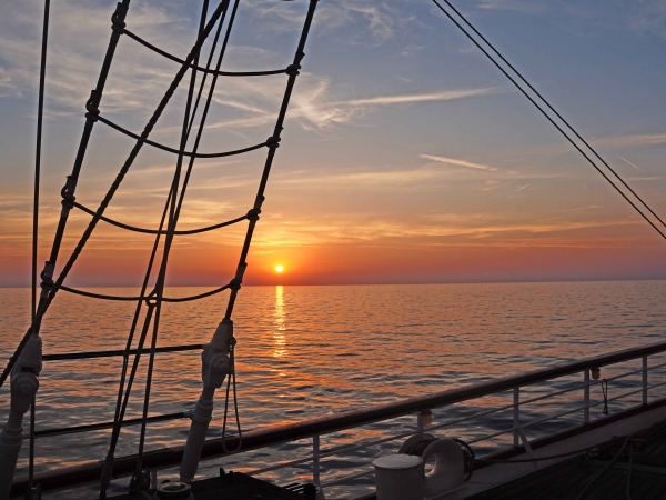 Sunset on board of Star Clipper 