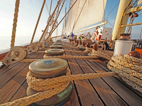 Deck of Star Clipper Sailship