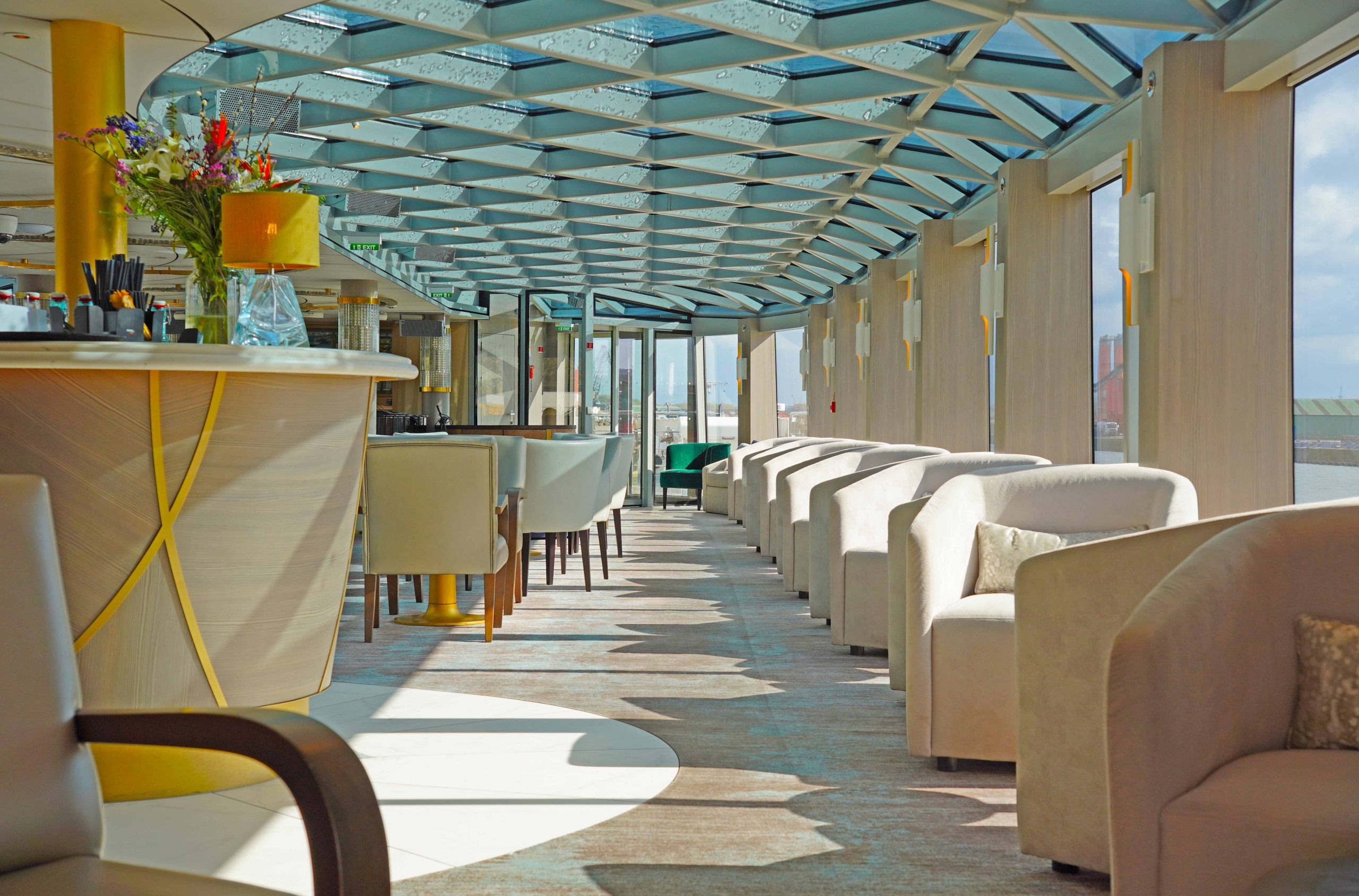 MS Riverside Debussy Palm Court Lounge of Riverside Luxury Cruises
